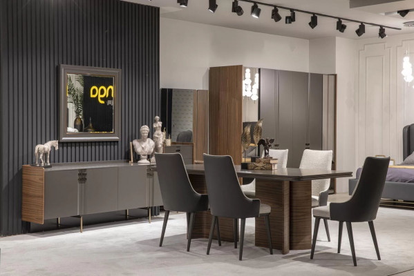 Luxe eetkamer set Eettafel 6x stoelen Dressoir Eetgroepen Eethoek 8 delig