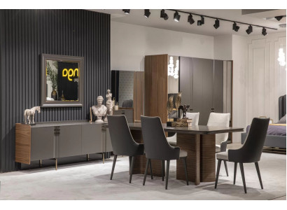 Luxe eetkamer set Eettafel 6x stoelen Dressoir Eetgroepen Eethoek 8 delig
