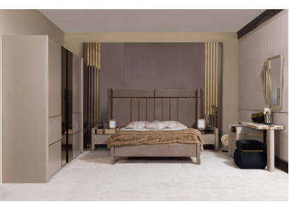 Slaapkamer set Bed 2x Nachtkastje Kledingkast Kaptafel met spiegel 5-delig Nieuw.