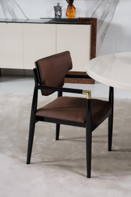 Eetkamerset Moderne eettafel + 4 stoelen Tafel Hout Gestoffeerde stoel 5-delig Nieuw.