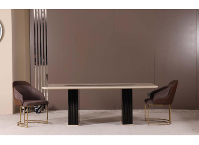 Eetkamer set Luxe 4x stoelen + eettafel eetkamerset garnituur moderne leunstoelen