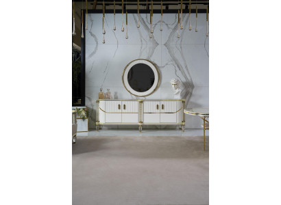 Dressoirkast hoogglans meubel hout luxe dressoir sideboard met spiegel luxe