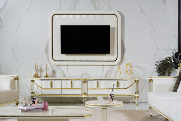 Luxe wandmeubel rtv tv-frame lowboard tv-standaard wit woonkamermeubilair nieuw