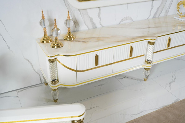 Luxe wandmeubel rtv tv-frame lowboard tv-standaard wit woonkamermeubilair nieuw