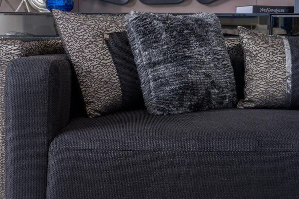 Driepersoonsbank 240cm Zwarte luxe bank Bankmeubels Textielstof Fluweel 3-zits