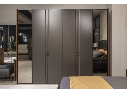 Moderne kledingkast Luxe kast Houten kasten Glas Taupe Slaapkamer
