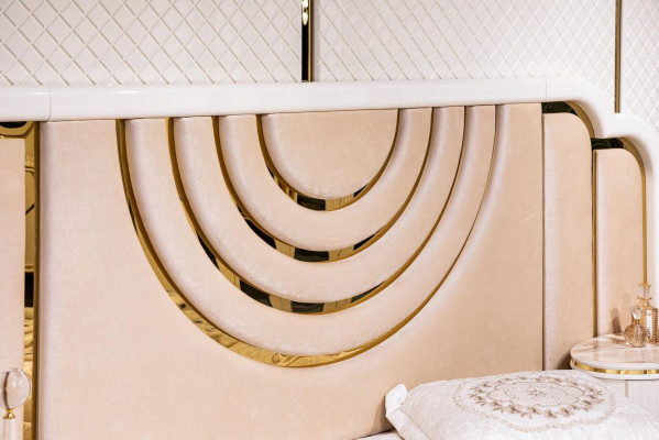 Slaapkamer set Luxe bed 2x nachtkastje kledingkast commode met spiegel 5-delig