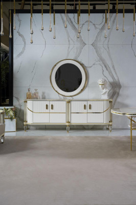 Luxe eetkamerset Eettafel + 6x stoelen + dressoir Eetgroepen Sideboard 8 delig