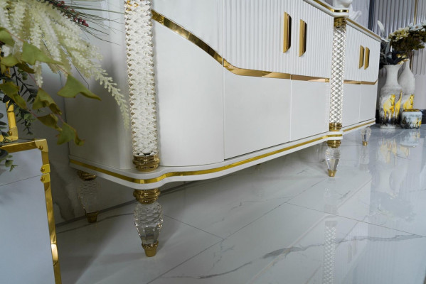 Luxe eetkamerset Eettafel + 6x stoelen + dressoir Eetgroepen Sideboard 8 delig