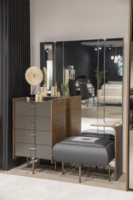 Kaptafelset console spiegel slaapkamer meubels ontwerp kruk 2-delige set. Nieuw.