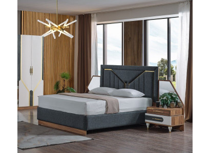 Luxe slaapkamerset Bed + 2x Nachtkastjes + Kast Hout Compleet Nieuw Modern