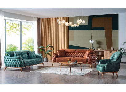 Klassieke bankstel 3+3+1 zits Chesterfield relax fauteuil meubelbank