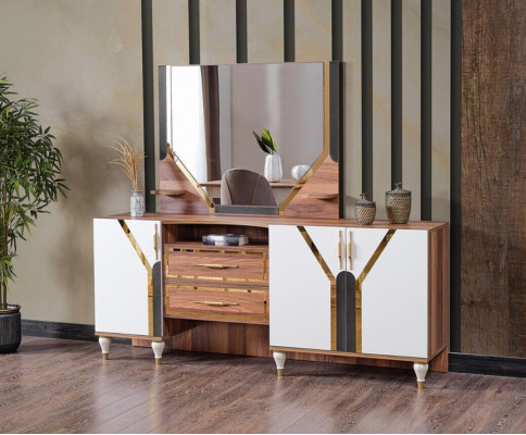 Dressoirkast Bruin Hoogglans Meubels Hout Luxe Ladenkast Sideboard Nieuw.