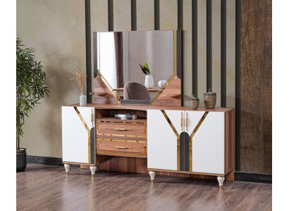 Dressoirkast Bruin Hoogglans Meubels Hout Luxe Ladenkast Sideboard Nieuw.