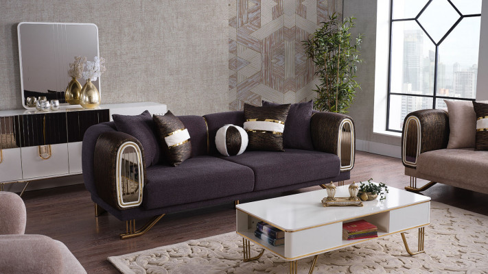 Prestigieuze 3+3+1 woonkamerset woonkamerset met twee banken en fauteuil Nieuw