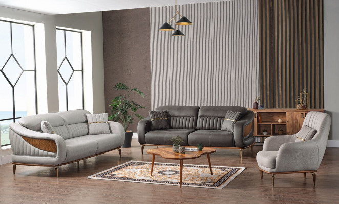 Bankstel 3+3+1-zits Modern Relax fauteuil Modern Stijl 3-delig Luxe woonkamer Nieuw
