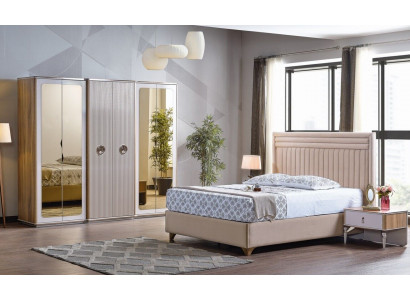 Modern slaapkamer set Bed 2x Nachtkastjes Kast Nieuwe Luxe