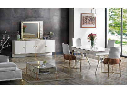 Eetkamer set garnituur tafel 6x stoelen design moderne meubels luxe dressoir