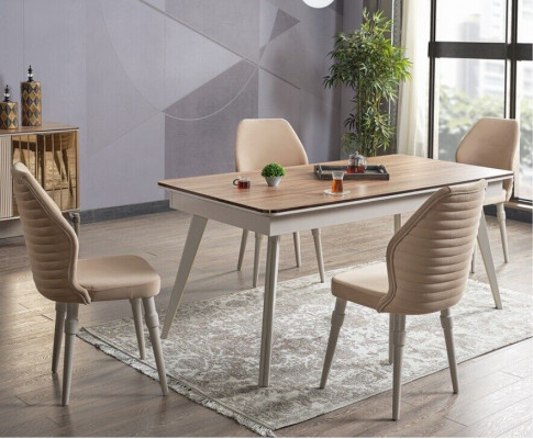 Ontwerp eetkamer compleet eettafel + 6x stoelen Modern meubilair houten tafel Nieuw