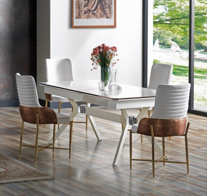 Set eetkamerstoelen 6x stoelen + eettafel luxe meubelset nieuw