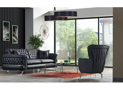 Bankstel 3+1 zits fauteuil set Chesterfield ontspanningsfauteuil meubels nieuw