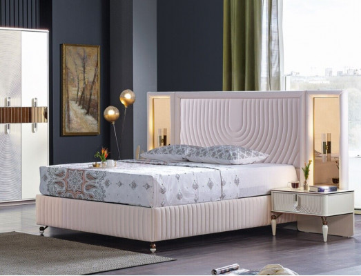 Luxe slaapkamerset bed + 2x nachtkastjes hout Compleet modern