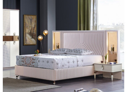 Luxe slaapkamerset bed + 2x nachtkastjes hout Compleet modern