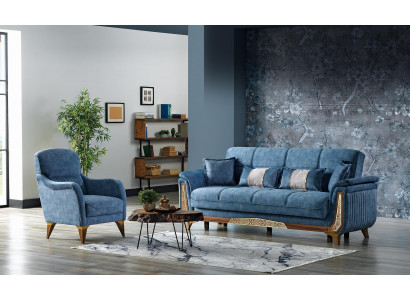 Bankstel 3+1 zitsbankstel set Compleet Textiel Hout Woonkamer Luxe Bank Nieuw