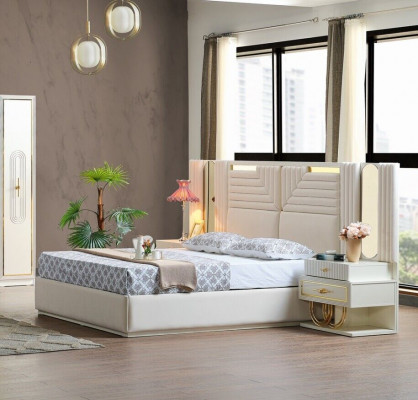 Modern slaapkamer set Bed + 2x nachtkastjes Design meubels 3 delig EU