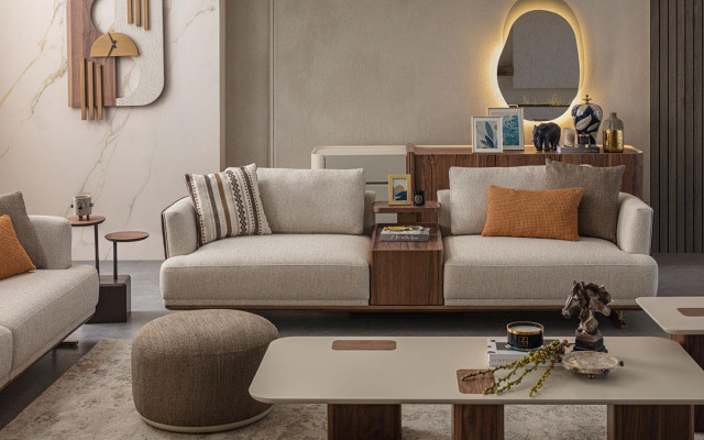 Sofaset 3+3+1 Zits Modern Relaxfauteuil Moderne Stijl Luxe Woonkamer 3-delig