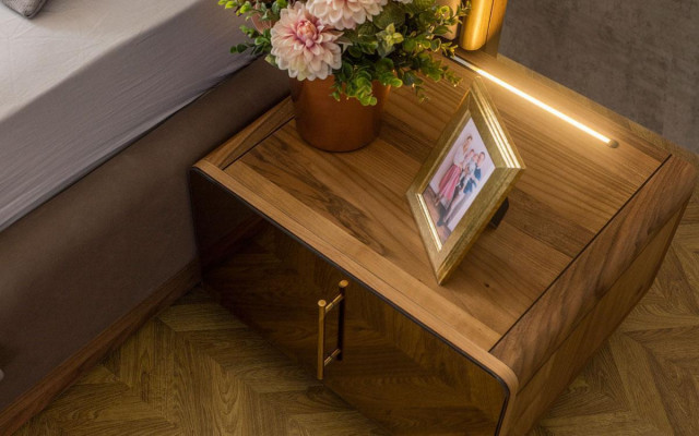 Modern slaapkamerset Bed + 2x nachtkastjes Designmeubels Nieuw 3-delig.
