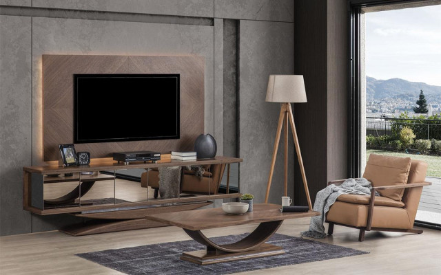 Woonkamer wand hout moderne stijl plank woonkamer meubels kast RTV met tv frame