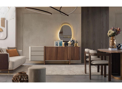 Dressoir kast hoogglans meubels hout luxe commode sideboard met spiegel luxe nieuw