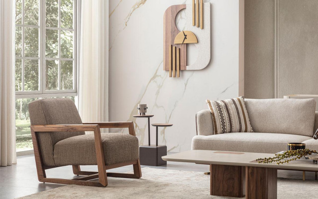 Ontwerp Luxe Stoel Relax Textiel Moderne Relaxfauteuil