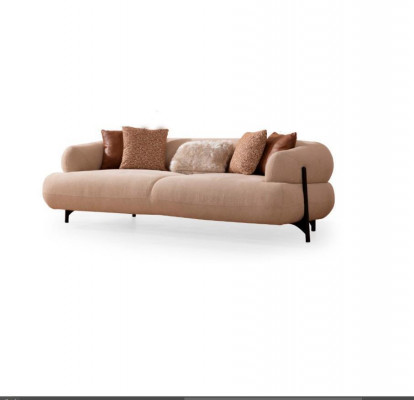 Sofaset 3+3+1 Zits Textiel Houtbank 3 Zitter Modern Fauteuil Nieuw Compleet Set