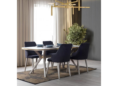 Moderne 7-delige eetkamerset, tafel 6 stoelen Moderne eetkamersetten