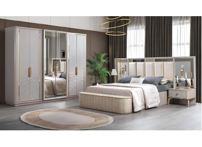 Slaapkamer set Luxe Compleet bed 2x nachtkastje kledingkast 4-delige meubels