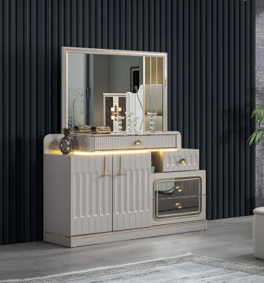 Luxe dressoir met spiegel slaapkamer meubels stijl wit dressoir meubels