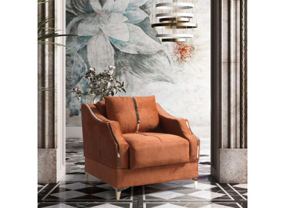 Ontwerpstoel Luxe Relaxfauteuil Stof met Roestvrijstalen Lounge Clubfauteuil