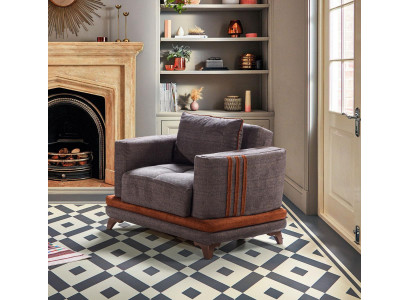 Ontwerp Zetel Luxe Stoel Relax Stof Grijs Club Moderne Luxe