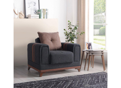 Ontwerp luxe zitsstoel ontspannende stoffen fauteuil met roestvrijstalen fauteuil moderne relaxfauteuil.