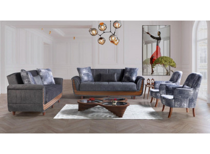 Bankstel 3+2+1+1 Hout Woonkamer Luxe Bank Modern Stof Compleet Modern