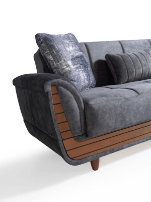 Bankstel 3+2+1+1 Hout Woonkamer Luxe Bank Modern Stof Compleet Modern