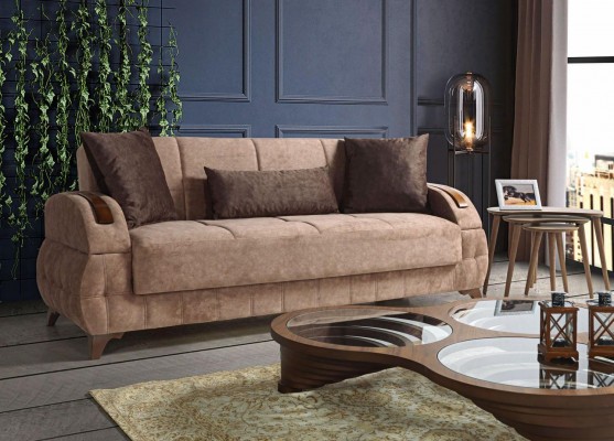 Designer bankstel 3+2+1+1 zits bank gestoffeerde zitkussens bruin set