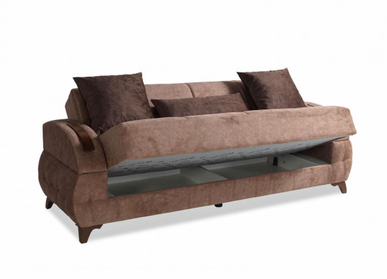 Designer bankstel 3+2+1+1 zits bank gestoffeerde zitkussens bruin set