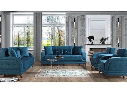 Bankstel 3+2+1+1 Hout Woonkamer Luxe Bank Modern Stof Compleet Nieuw Modern