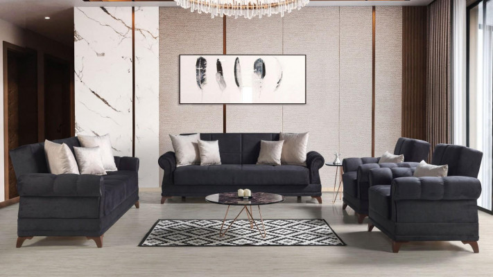 Bankstel 3+2+1+1 zits van textiel Modern Compleet 2x Fauteuil Bankstel 3-zits Luxe