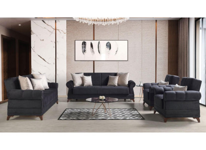 Bankstel 3+2+1+1 zits van textiel Modern Compleet 2x Fauteuil Bankstel 3-zits Luxe