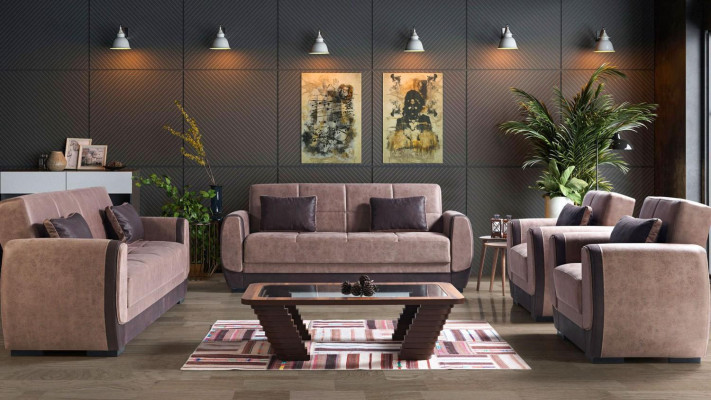 Moderne bankstel Fauteuil Textiel Bank Luxe Compleet Luxe 3+2+1+1 Zitter