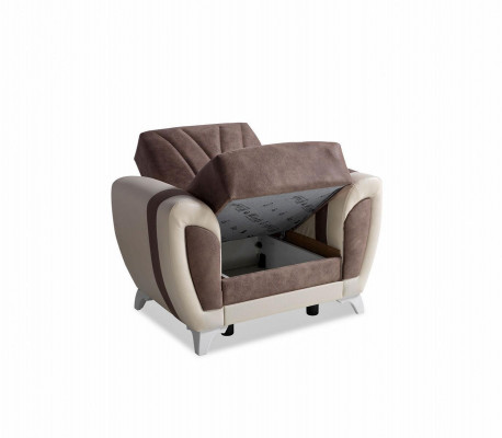 Slaapbank Sofa set 3+2+1+1 Zits Textielbank Fauteuil Complete set Bruin